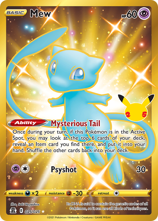 Mew 25/25 Rare Holo | Celebrations | Pokemon Card