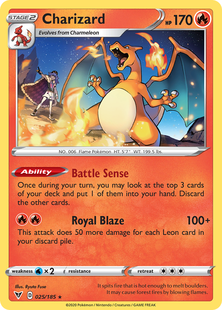 Charizard 25/185 Rare | Vivid Voltage | Pokemon Card