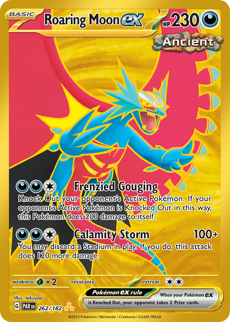 Roaring Moon ex 262/182 Hyper Rare | Paradox Rift | Pokemon Card