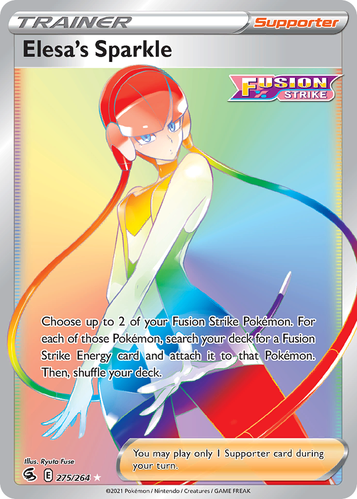 Elesa's Sparkle 275/264 Rare Rainbow | Fusion Strike | Pokemon Card