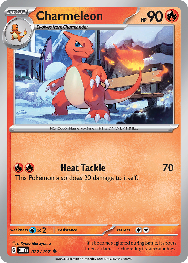 Charmeleon 27/197 Uncommon | Obsidian Flames | Pokemon Card