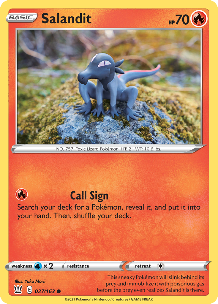 Salandit 27/163 Common | Battle Styles | Pokemon Card
