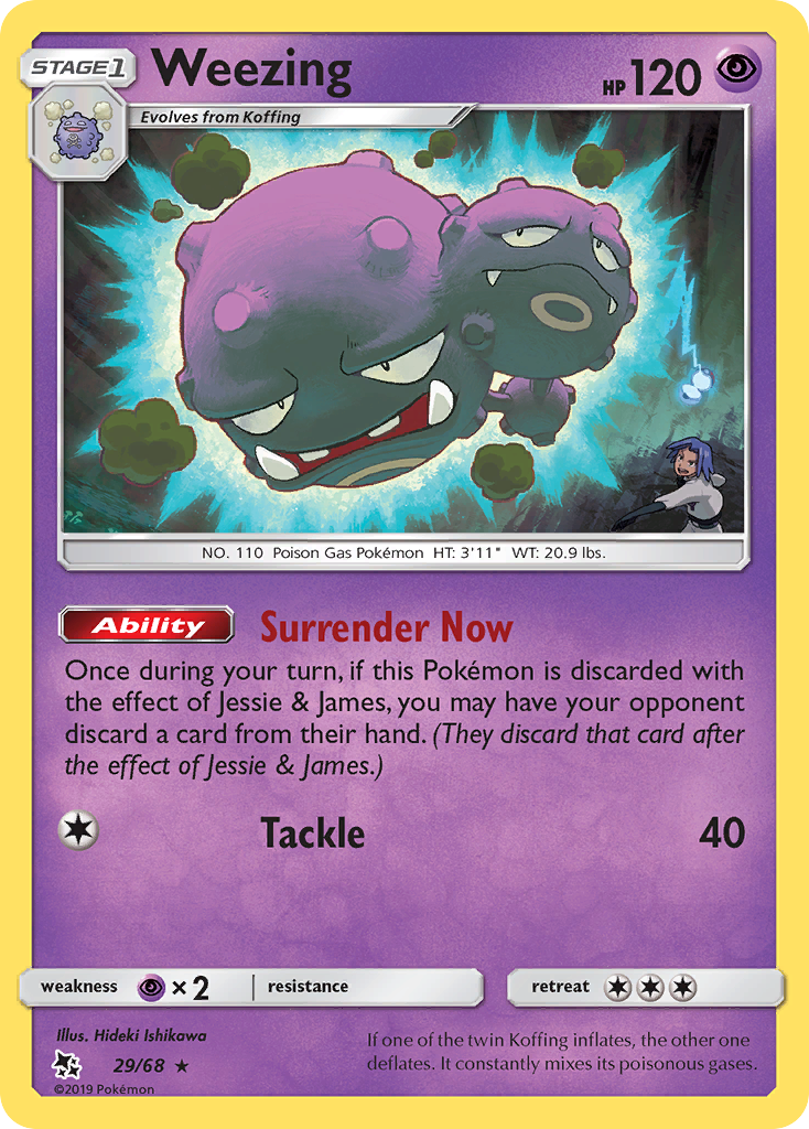 Weezing 29/68 Rare | Hidden Fates | Pokemon Card