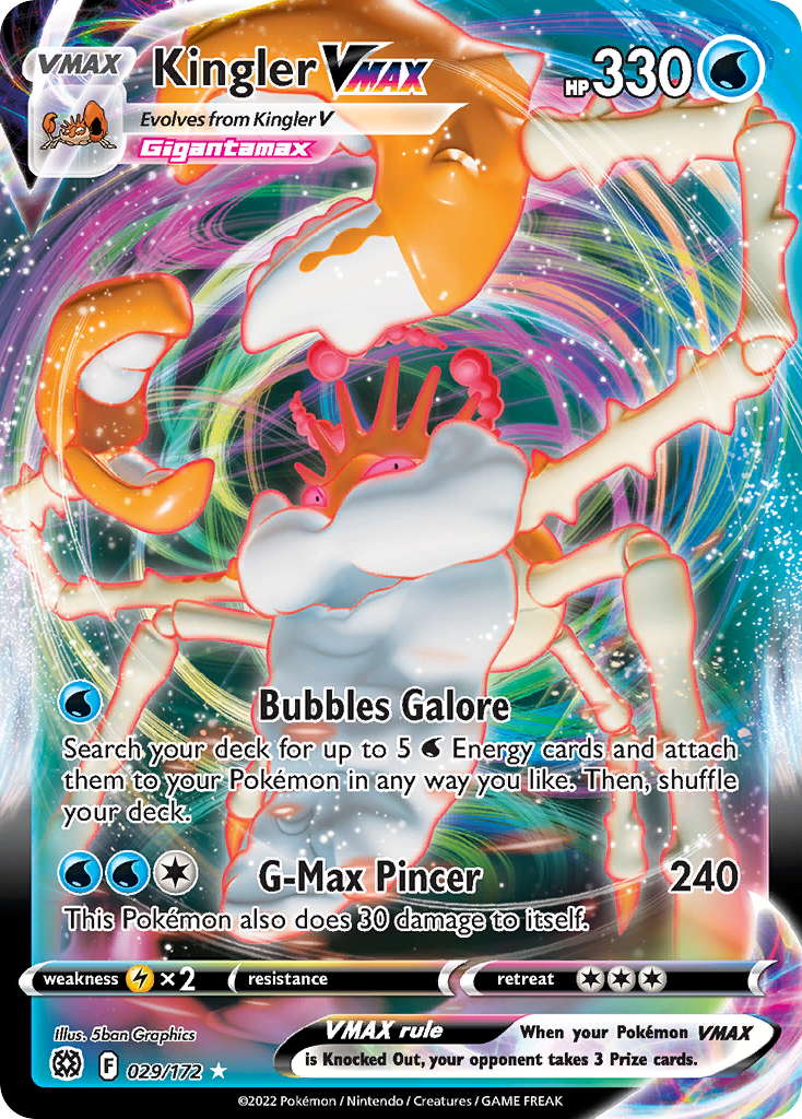 Kingler VMAX 29/172 Rare Holo VMAX | Brilliant Stars | Pokemon Card