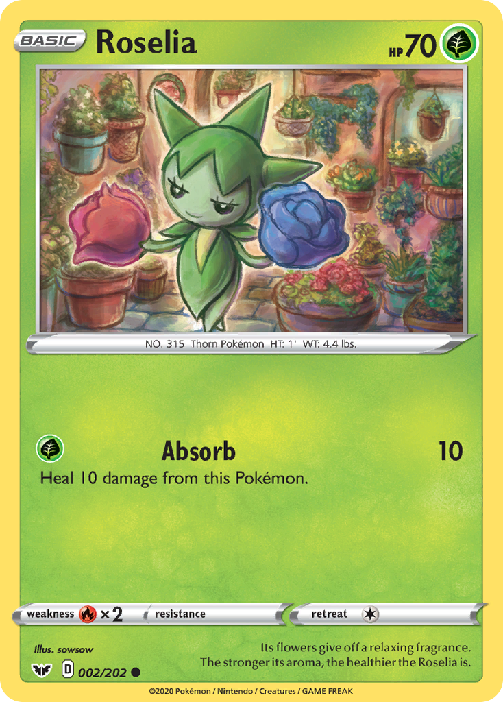 Roselia 2/202 Common | Sword & Shield | Pokemon Card – Brickheads