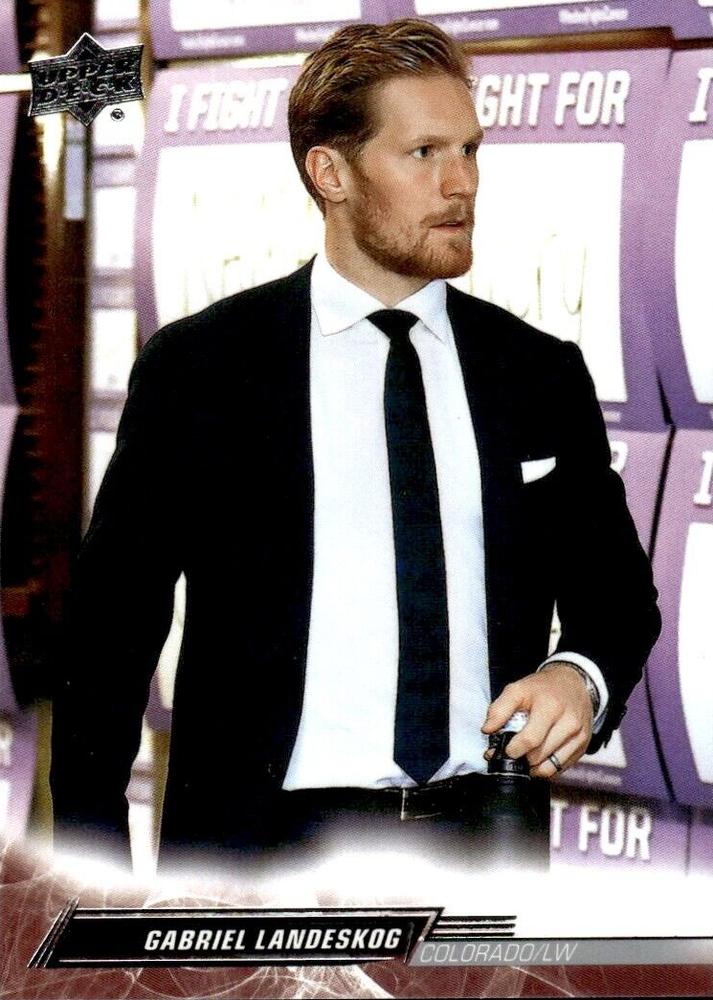 Gabriel Landeskog 
SP, VAR #48 Colorado Avalanche | 2022-23 Upper Deck | NHL Card