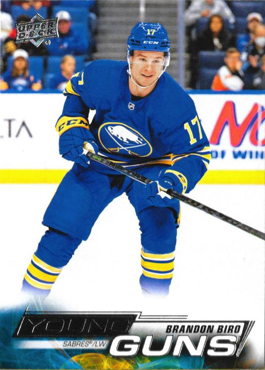 Brandon Biro 
YG, RC #455 Buffalo Sabres | 2022-23 Upper Deck | NHL Card