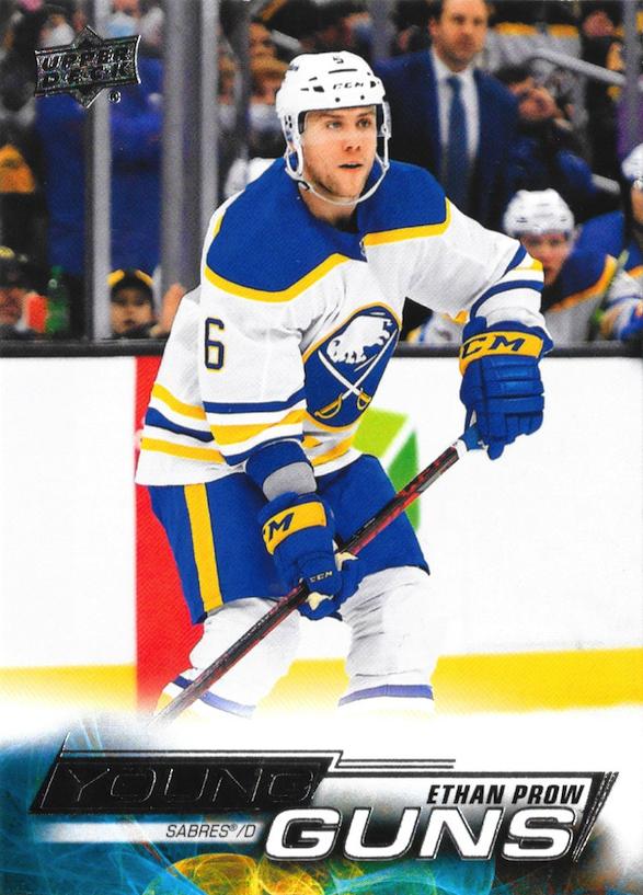Ethan Prow 
YG, RC #494 Buffalo Sabres | 2022-23 Upper Deck | NHL Trading Card