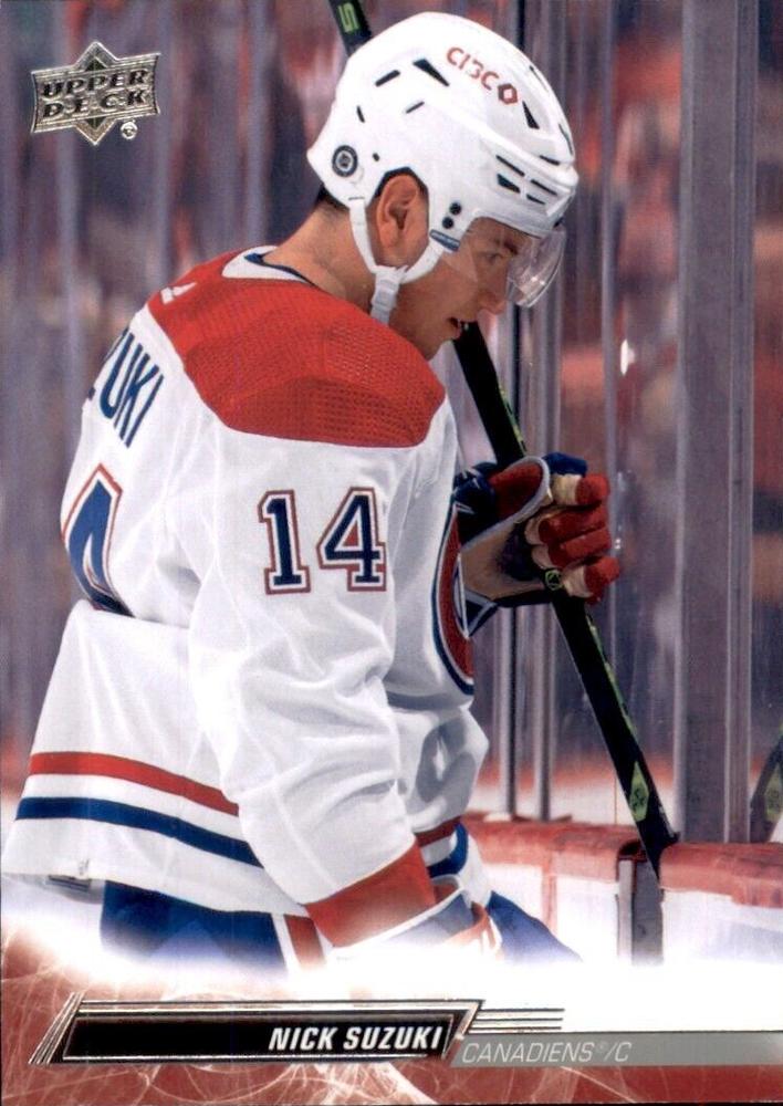 Nick Suzuki
SP, VAR #344 Montreal Canadiens | 2022-23 Upper Deck | NHL Card