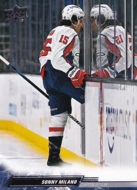 Sonny Milano 
SP, VAR #647 Washington Capitals | 2022-23 Upper Deck | NHL Card