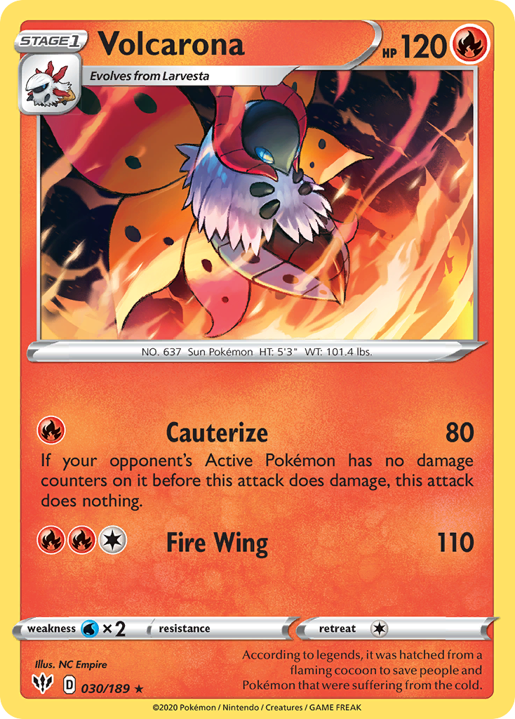 Volcarona 30/189 Rare | Darkness Ablaze | Pokemon Card