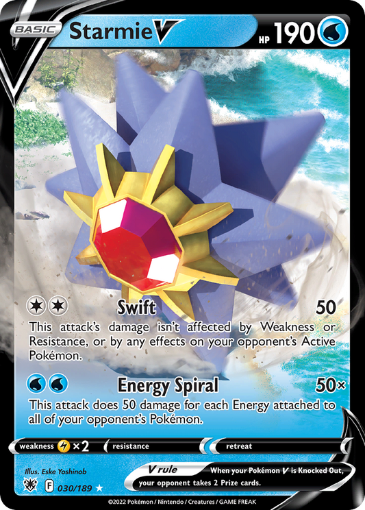 Starmie V 30/189 Rare Holo V | Astral Radiance | Pokemon Card