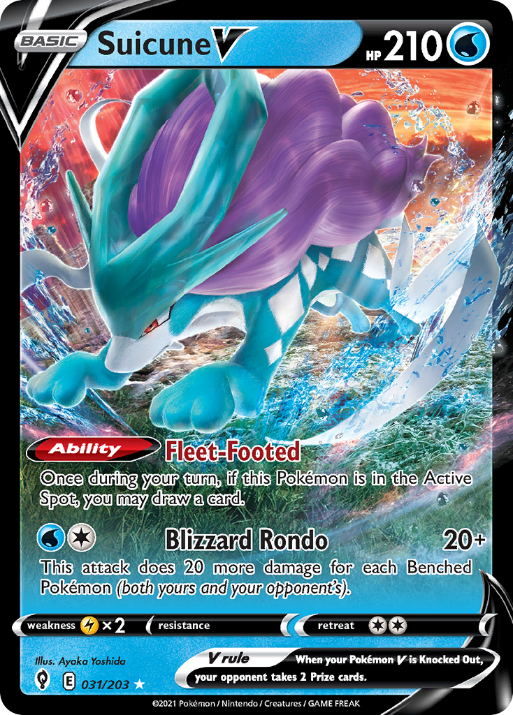 Suicune V 31/203 Rare Holo V | Evolving Skies | Pokemon Card