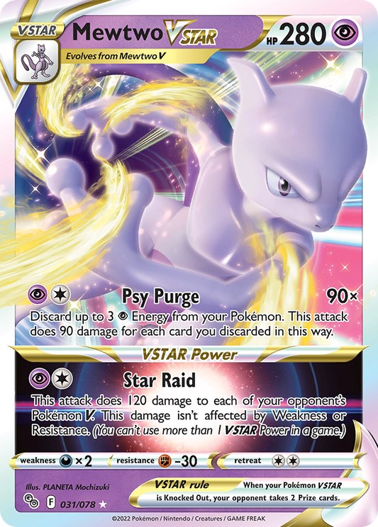 Mewtwo VSTAR 31/78 Rare Holo VSTAR | Pokémon GO | Pokemon Card