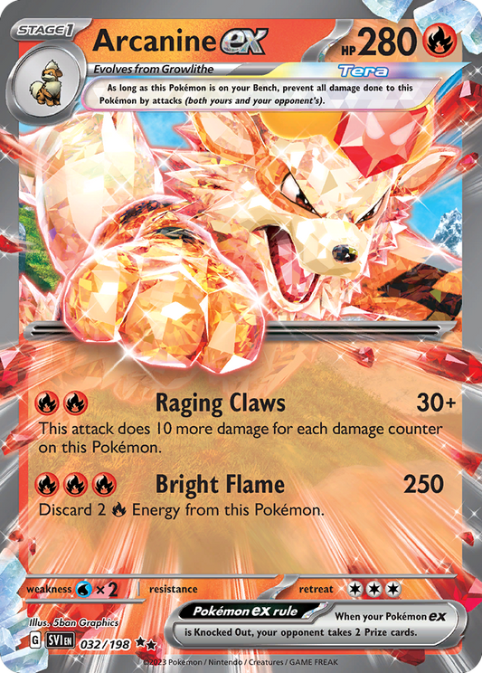 Arcanine ex 32/198 Double Rare | Scarlet & Violet | Pokemon Card