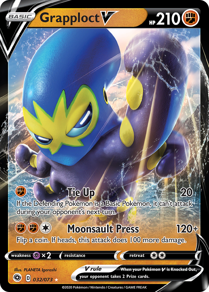 Grapploct V 32/73 Rare Holo V | Champion's Path | Pokemon Card