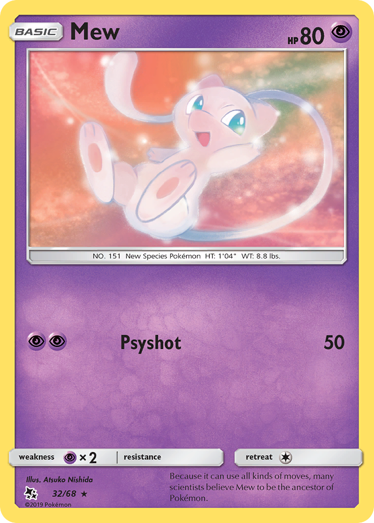 Mew 32/68 Rare | Hidden Fates | Pokemon Card