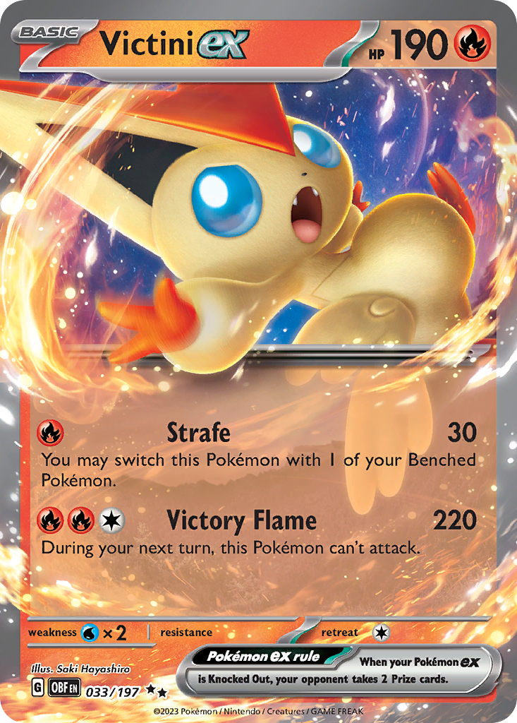 Victini ex 33/197 Double Rare | Obsidian Flames | Pokemon Card