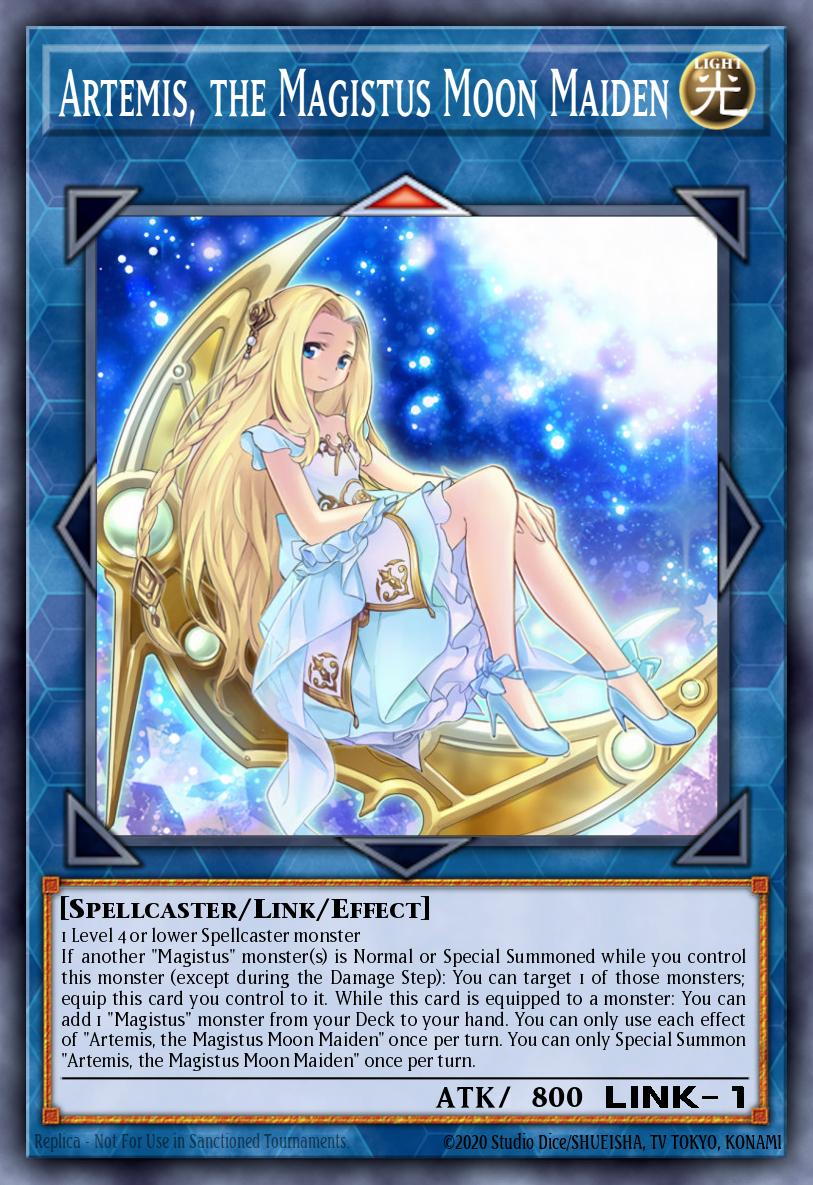 moon yugioh card Artemis, the Magistus Moon Maiden - RA01-EN049 Super Rare