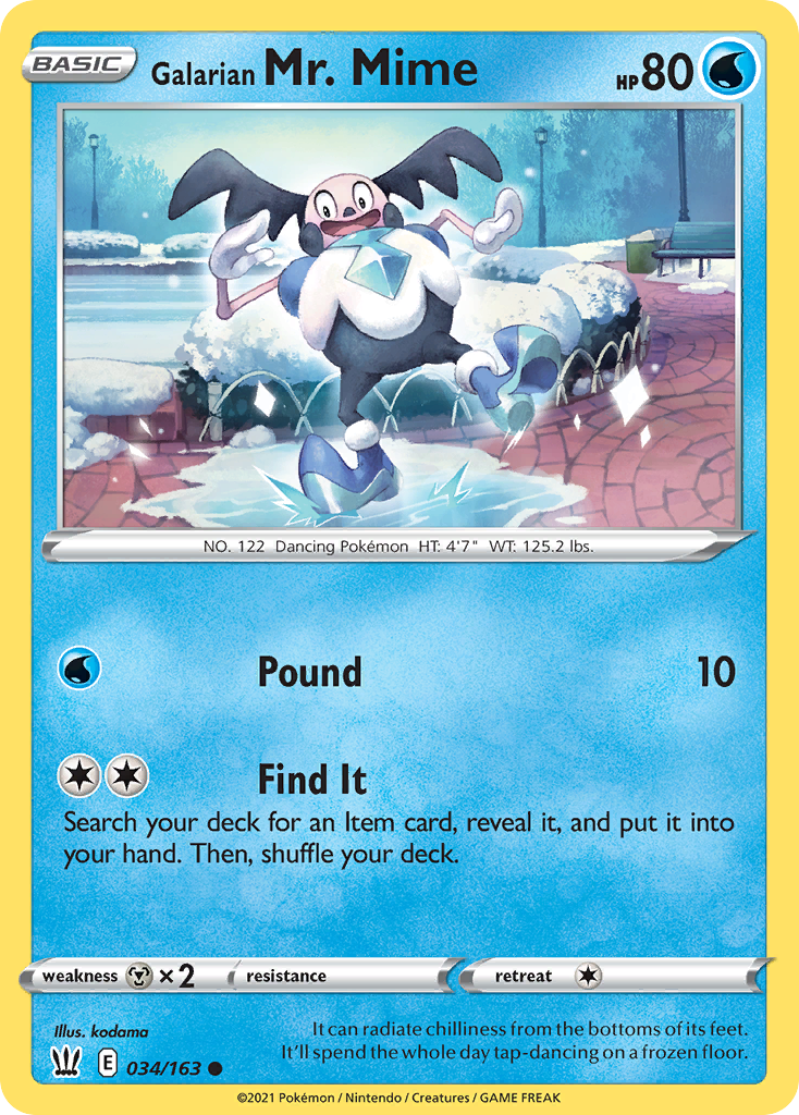 Galarian Mr. Mime 34/163 Common | Battle Styles | Pokemon Card
