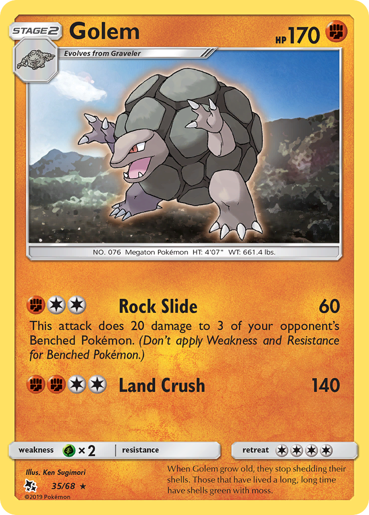 Golem 35/68 Rare | Hidden Fates | Pokemon Card