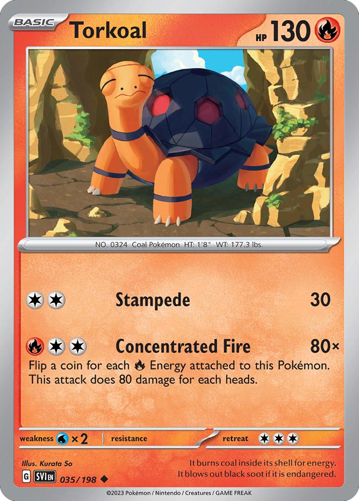Torkoal 35/198 Uncommon | Scarlet & Violet | Pokemon Card