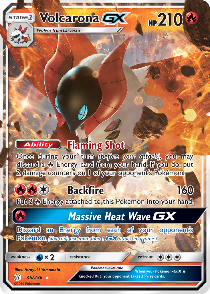 Volcarona-GX 35/236 Rare Holo GX | Cosmic Eclipse | Pokemon Card