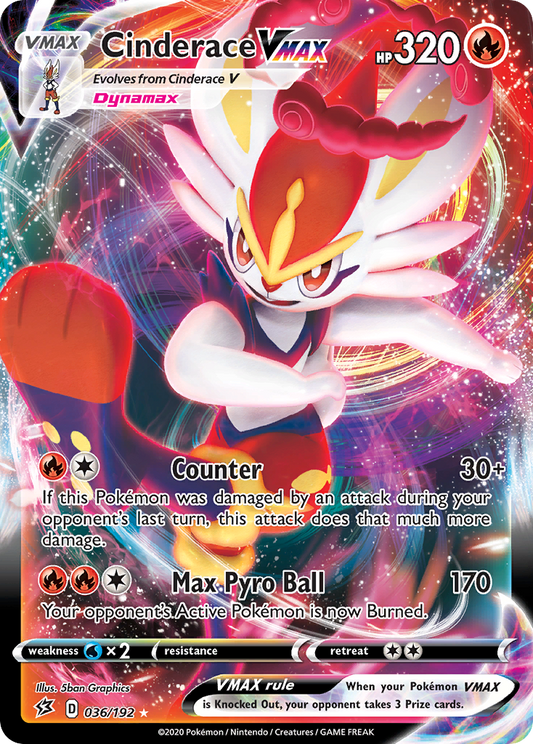 Cinderace VMAX 36/192 Rare Holo VMAX | Rebel Clash | Pokemon Card