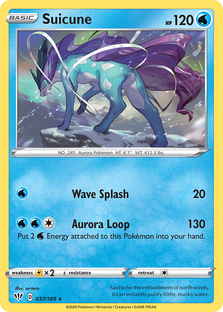 Suicune 37/189 Rare Holo | Darkness Ablaze | Pokemon Card