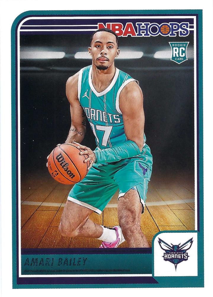 Amari Bailey
RC #267 Charlotte Hornets | 2023-24 Hoops | NBA Trading Card