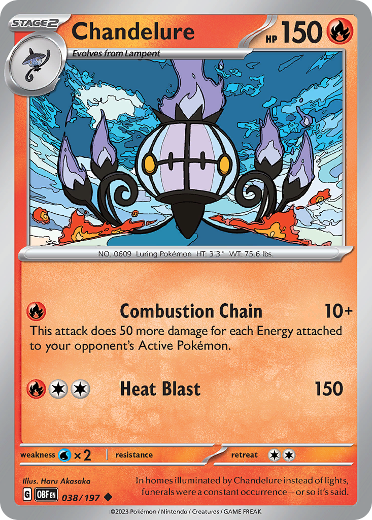 Chandelure 38/197 Uncommon | Obsidian Flames | Pokemon Card