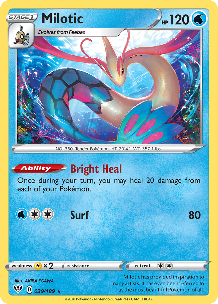 Milotic 39/189 Rare Holo | Darkness Ablaze | Pokemon Card