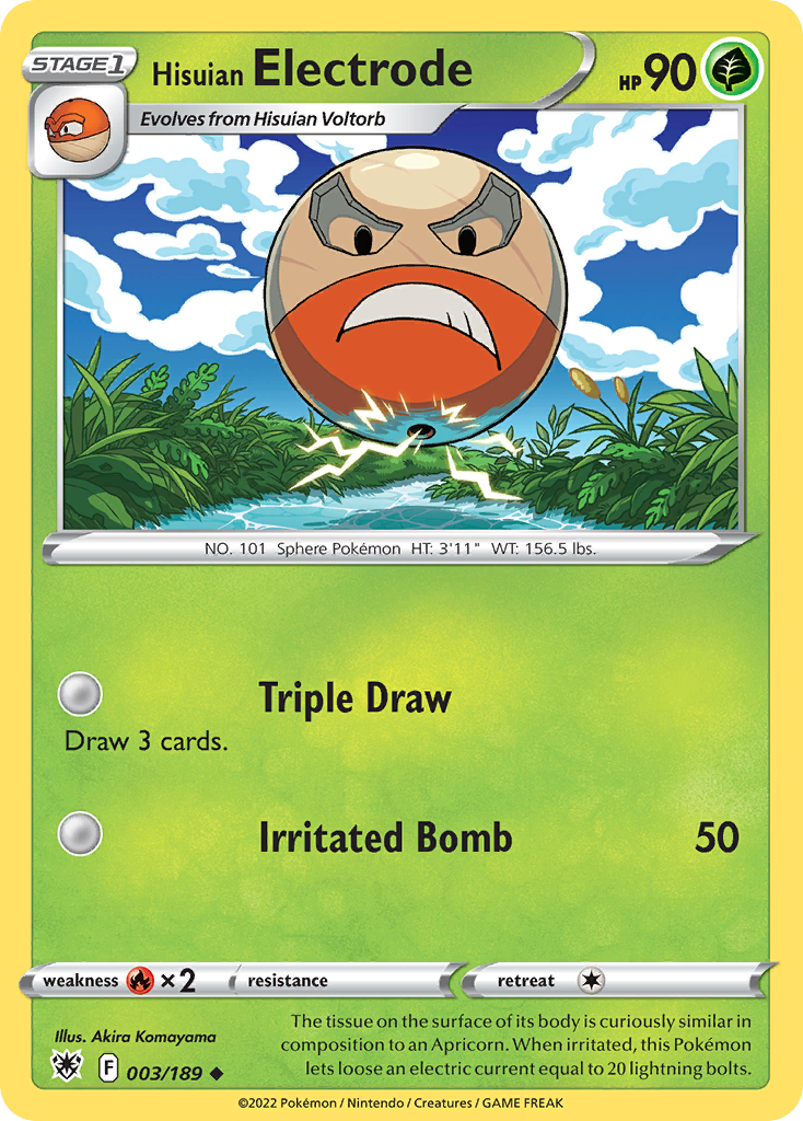 Hisuian Electrode 3/189 Uncommon | Astral Radiance | Pokemon Card
