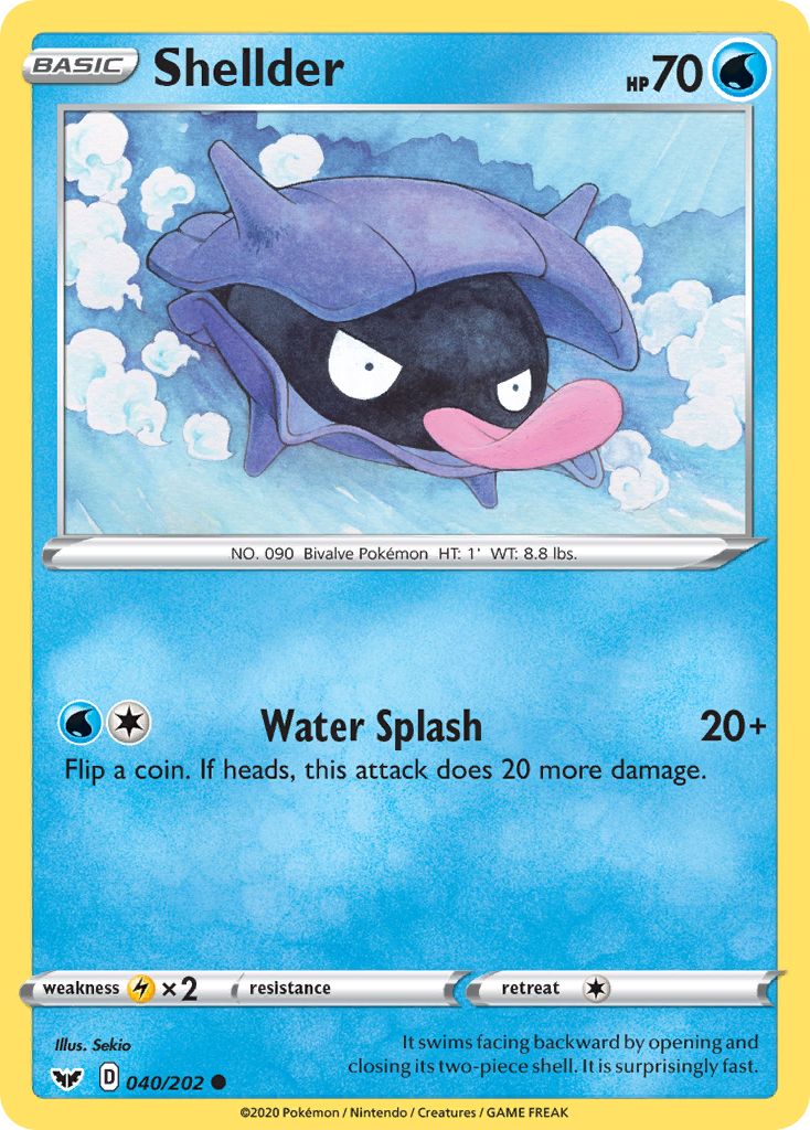 Shellder 40/202 Common | Sword & Shield | Pokemon Card