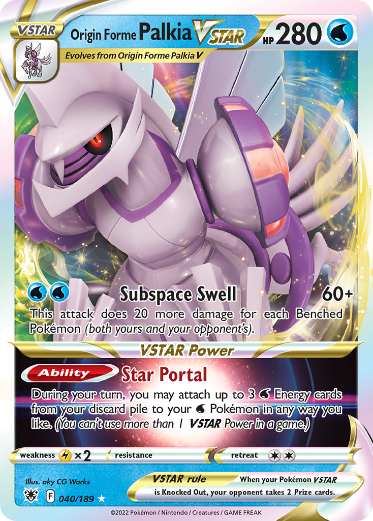 Origin Forme Palkia VSTAR 40/189 Rare Holo VSTAR | Astral Radiance | Pokemon Card