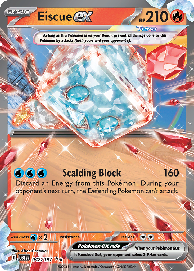Eiscue ex 42/197 Double Rare | Obsidian Flames | Pokemon Card