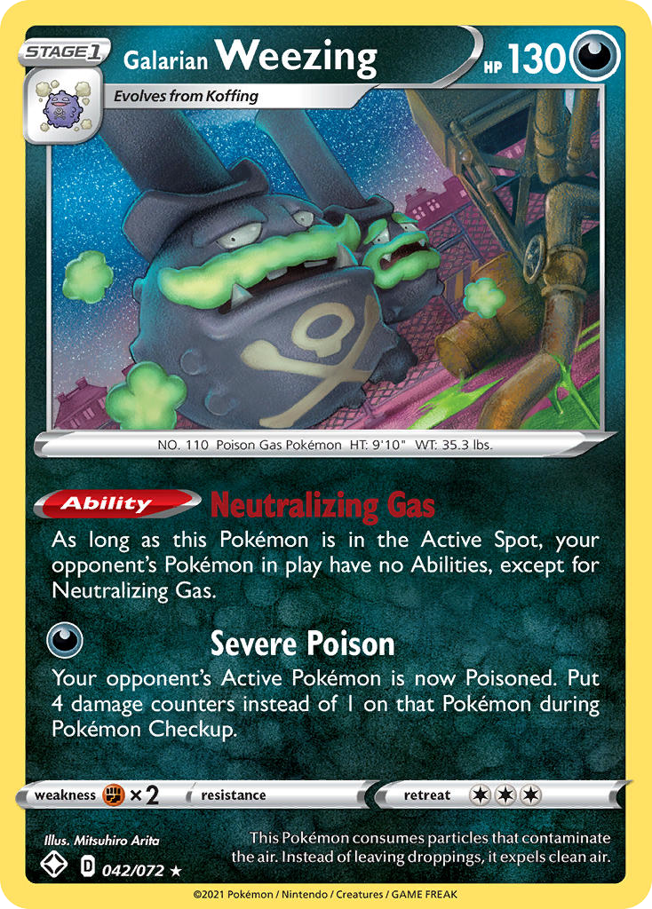 Galarian Weezing 42/72 Rare Holo | Shining Fates | Pokemon Card