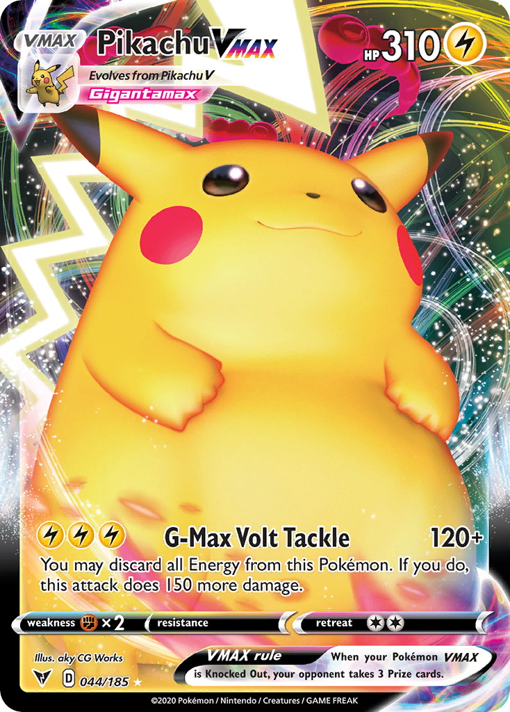 Pikachu VMAX 44/185 Rare Holo VMAX | Vivid Voltage | Pokemon Card