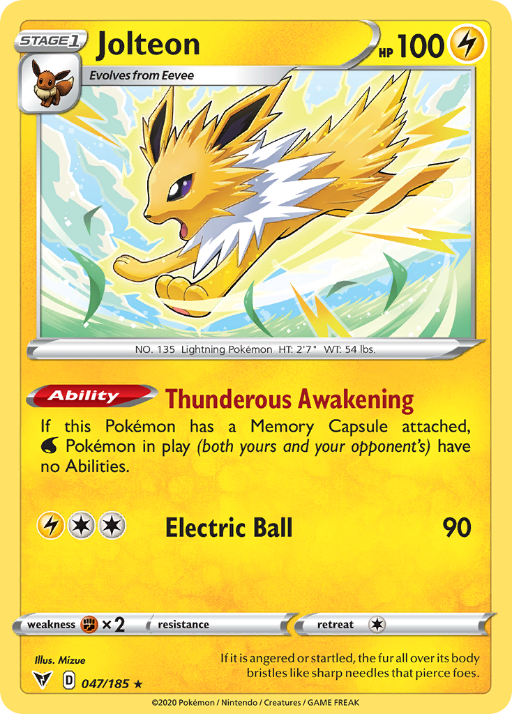 Jolteon 47/185 Rare | Vivid Voltage | Pokemon Card