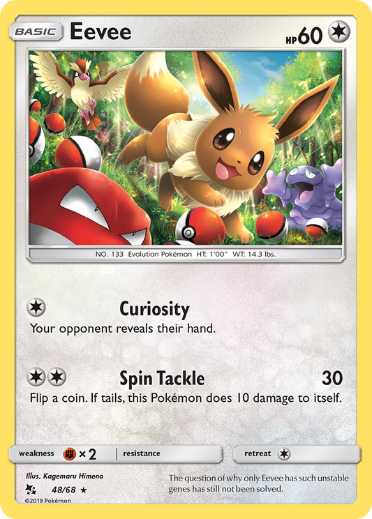 Eevee 48/68 Rare Holo | Hidden Fates | Pokemon Card