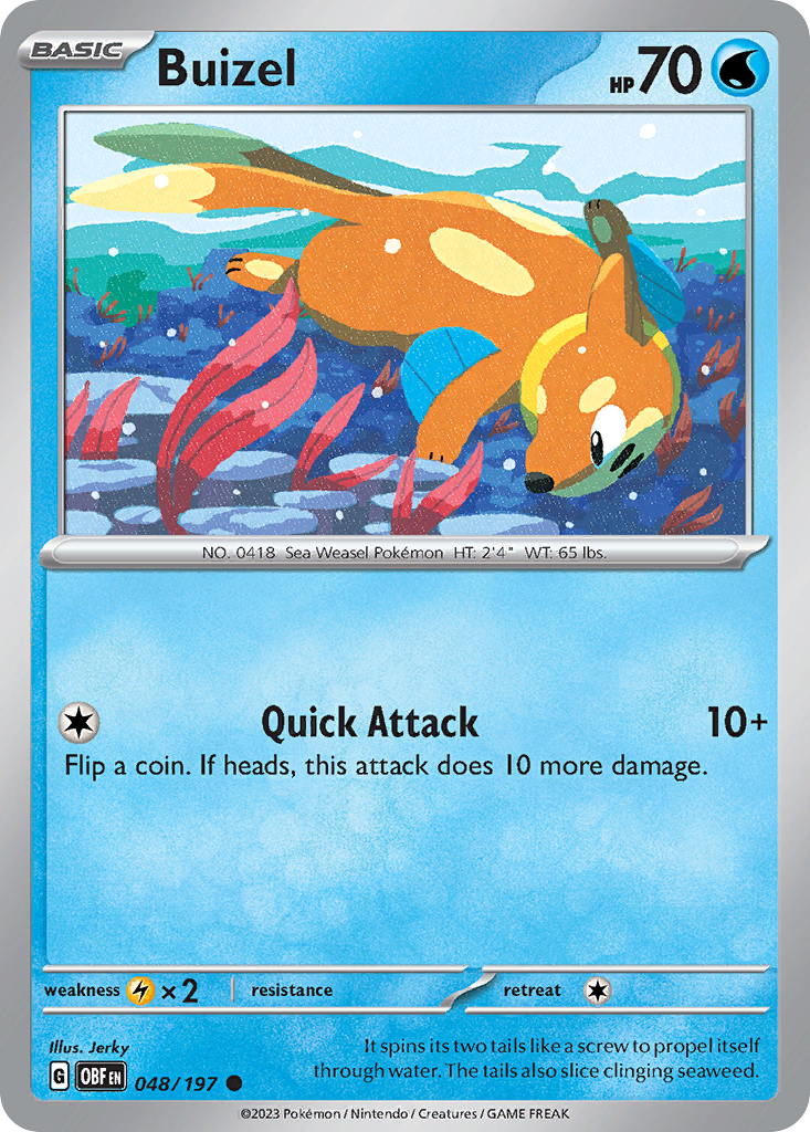 Buizel 48/197 Common | Obsidian Flames | Pokemon Card