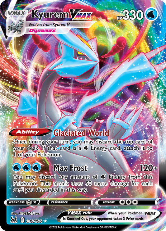 Kyurem VMAX 49/196 Rare Holo VMAX | Lost Origin | Pokemon Card
