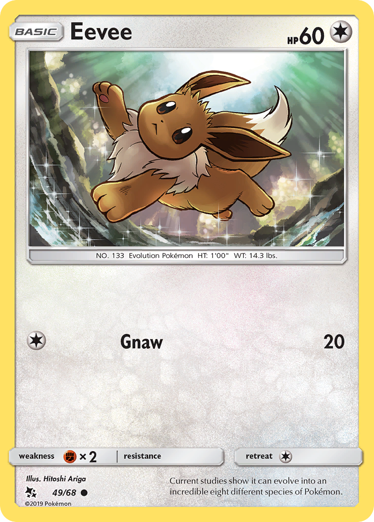 Eevee 49/68 Common | Hidden Fates | Pokemon Card