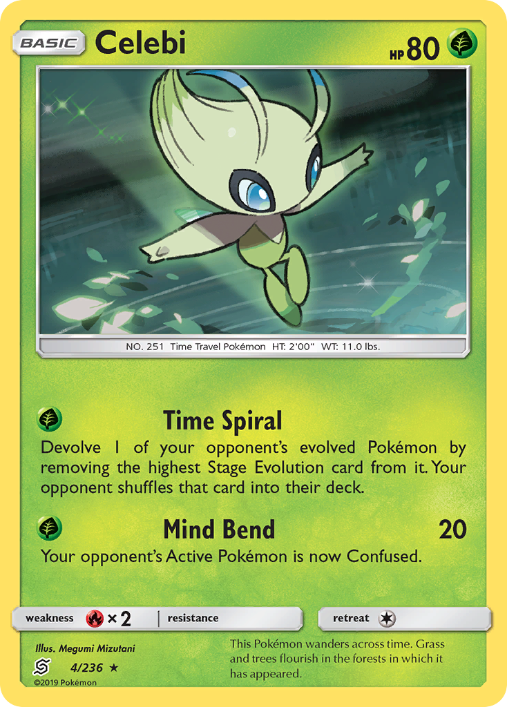 Celebi 4/236 Rare Holo | Unified Minds | Pokemon Card