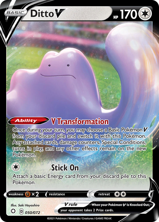 Ditto V 50/72 Rare Holo V | Shining Fates | Pokemon Card
