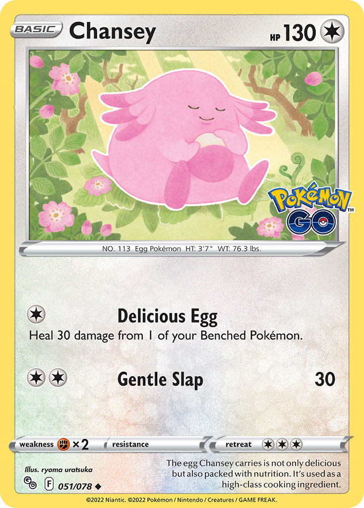 Chansey 51/78 Uncommon | Pokémon GO | Pokemon Card