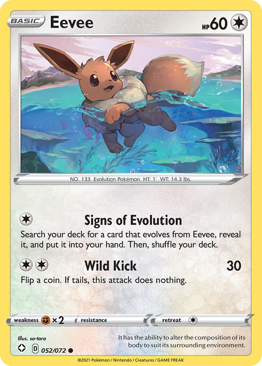 Eevee 52/72 Common | Shining Fates | Pokemon Card