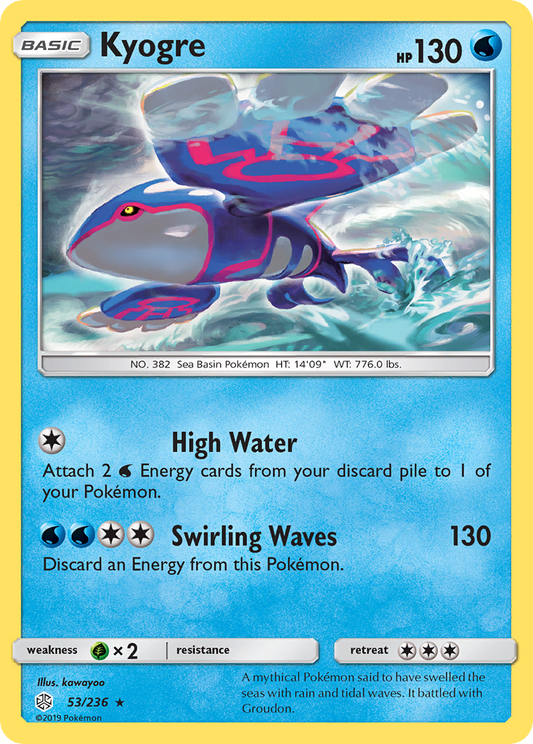 Kyogre 53/236 Rare | Cosmic Eclipse | Pokemon Card