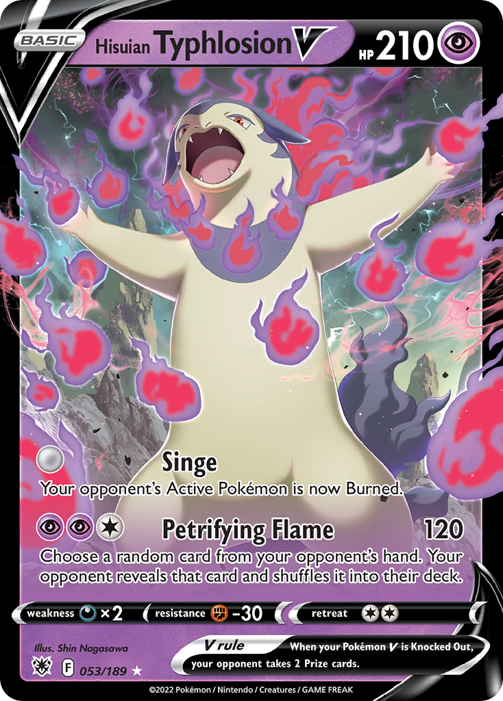 Hisuian Typhlosion V 53/189 Rare Holo V | Astral Radiance | Pokemon Card