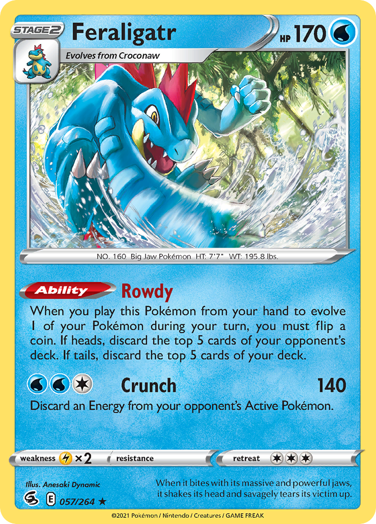 Feraligatr 57/264 Rare Holo | Fusion Strike | Pokemon Card